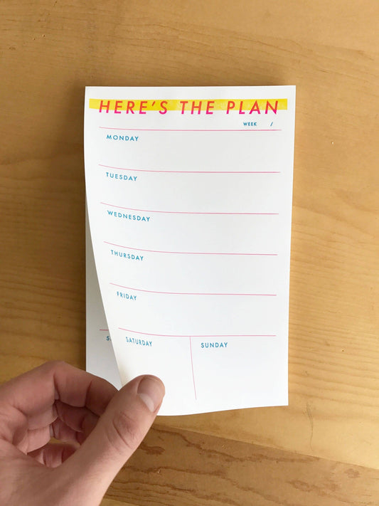 Here is The Plan Weekly Notepad